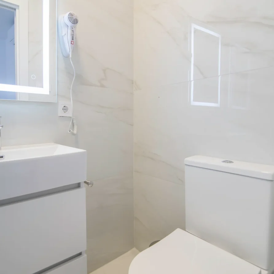 Modern white marble bathroom