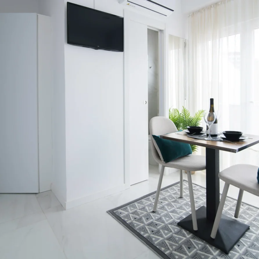 A small and modern dining area