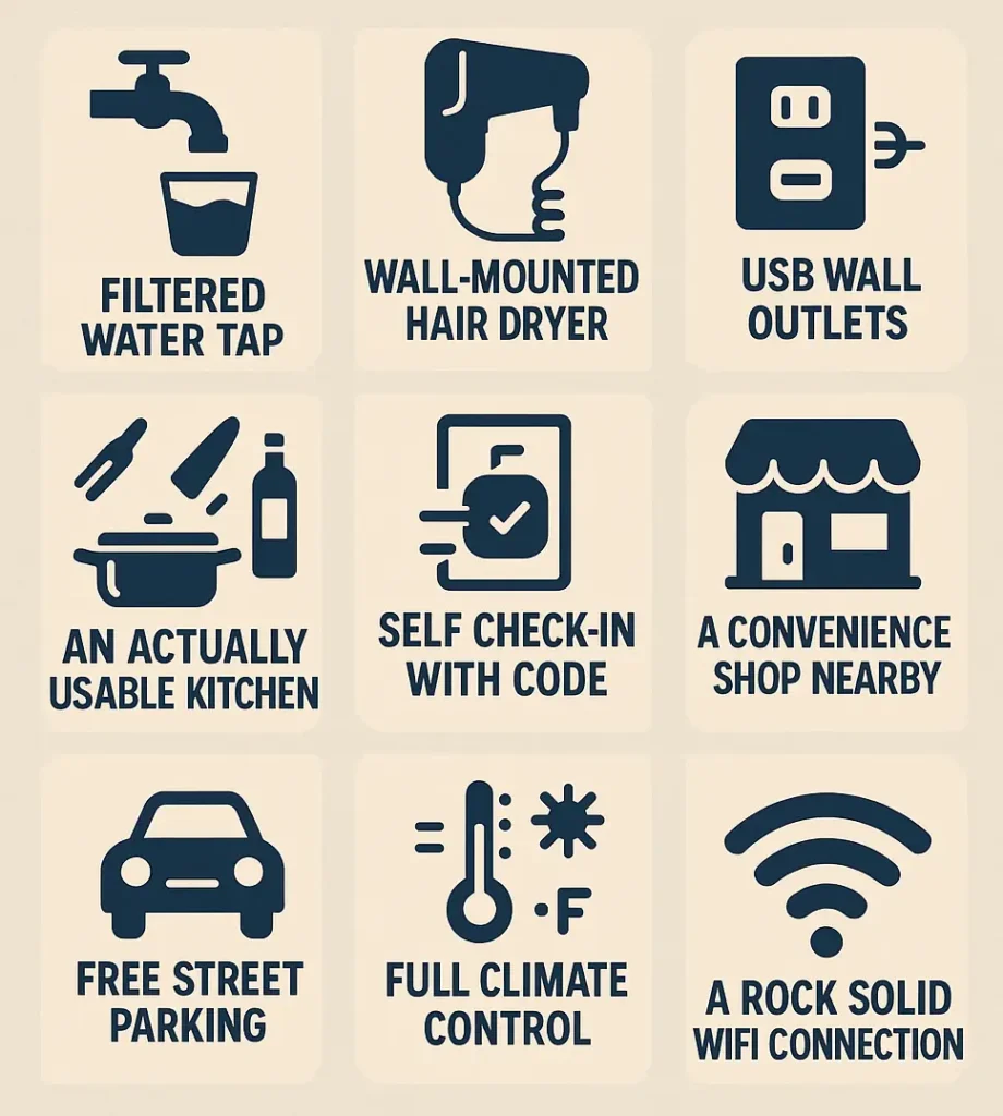 List of 9 non-essential, but important, amenities