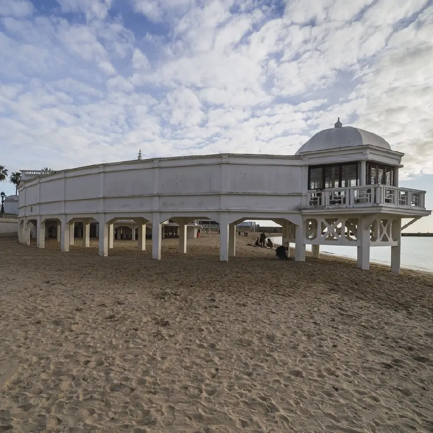 Cabanyal Beach Las Arenas sandy coastline in Valencia Spain