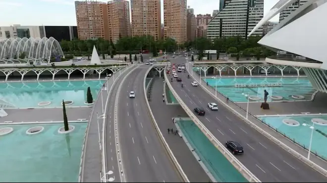 aerial view of streets of Valencia